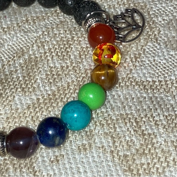🧘 CHAKRA LAVA BALANCE BRACELET — 7” EXPANDABLE - Picture 7 of 7